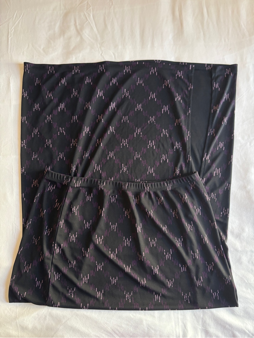 Amanda Smith Black Argyle Maxi Skirt Y2K Slit Dark Academia Grunge Indie Vintage